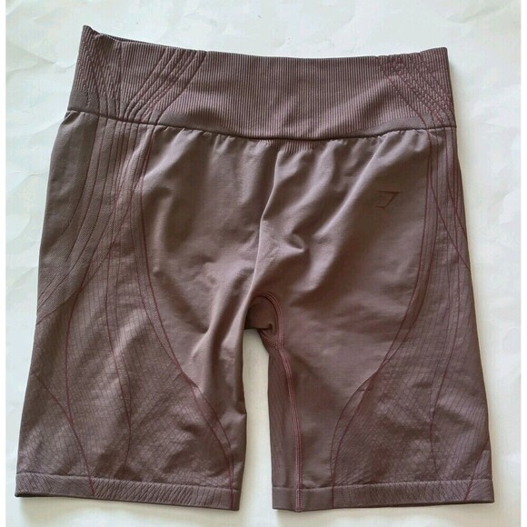 GYMSHARK APEX Seamless Shorts Size XXL Brown Biker Women's Activewear Workout - Picture 1 of 10